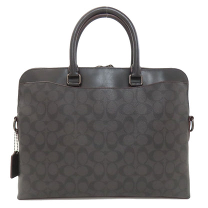 COACH コーチ F73970 シグネチャー 2WAY ビジネスバッグ PVC メンズ 中古