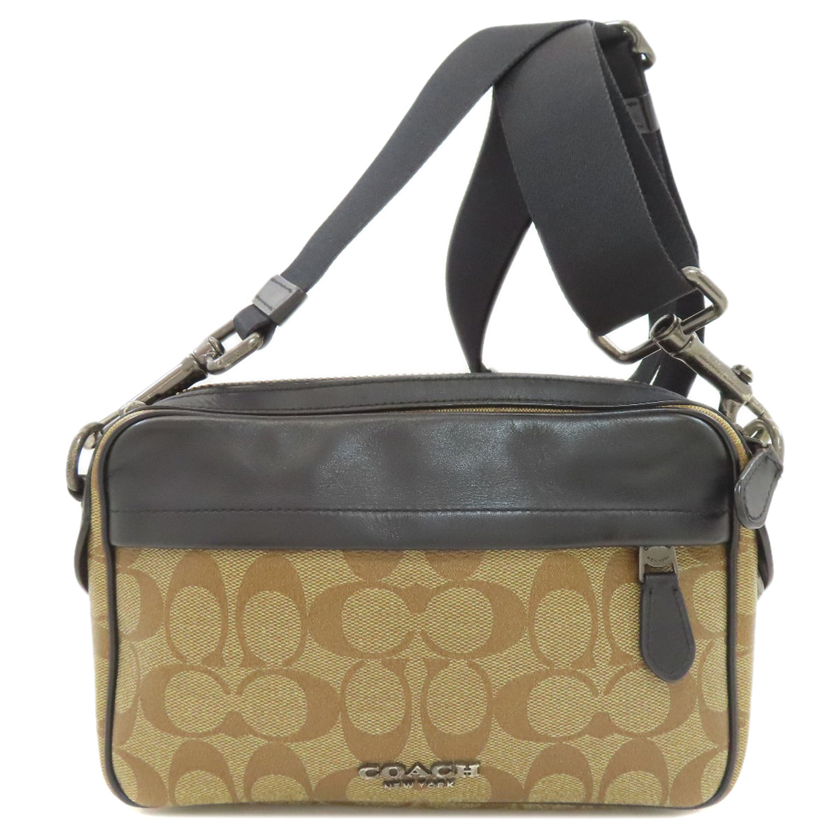 COACH コーチ F50715 シグネチャー ショルダーバッグ PVC レディース 中古