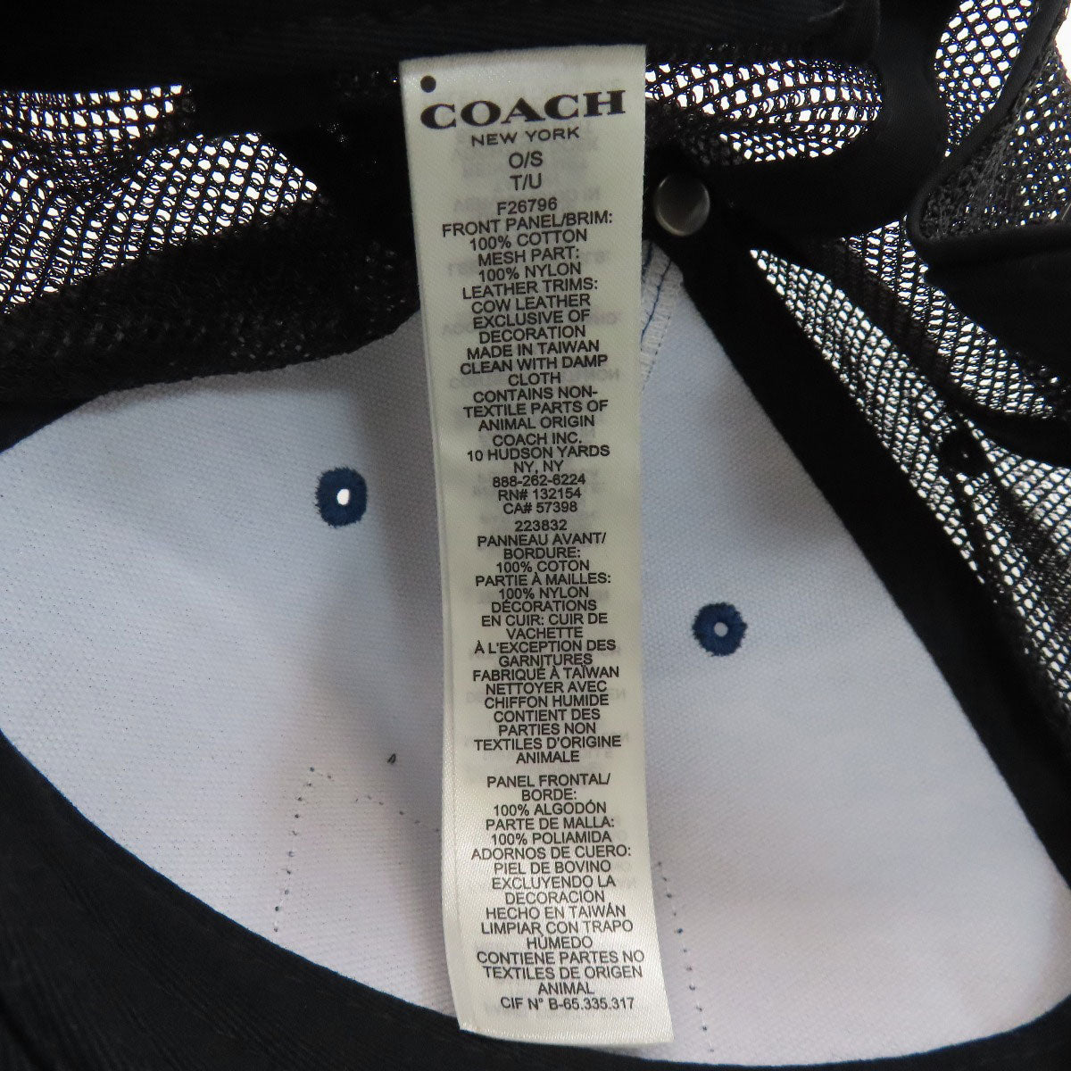 COACH コーチ ベースボールキャップ 帽子 コットン レディース 中古