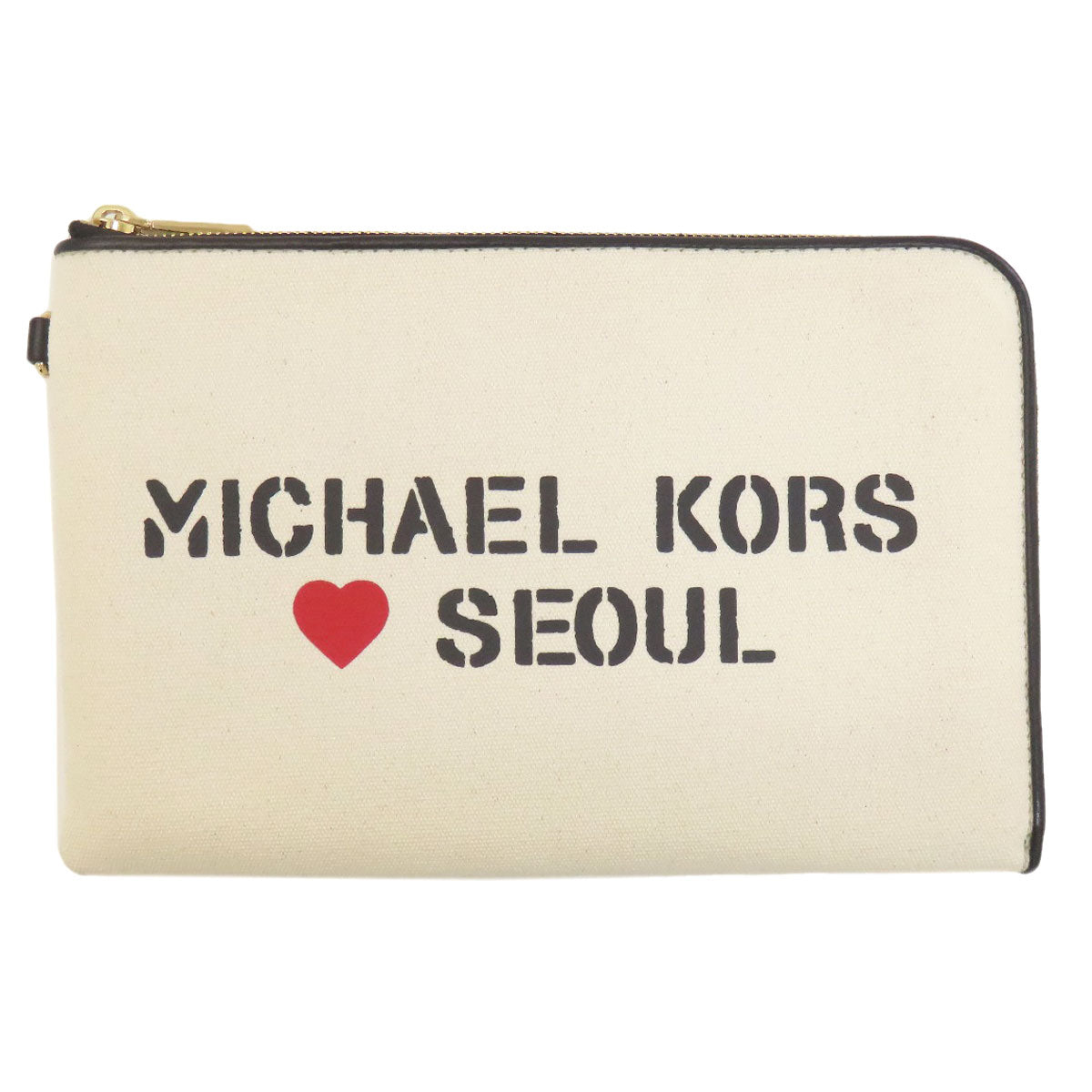 Michael Kors マイケルコース ロゴ クラッチバッグ キャンバス レディース 中古