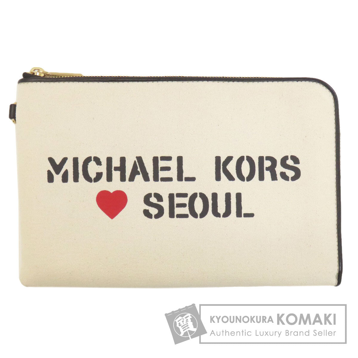 Michael Kors マイケルコース ロゴ クラッチバッグ キャンバス レディース 中古
