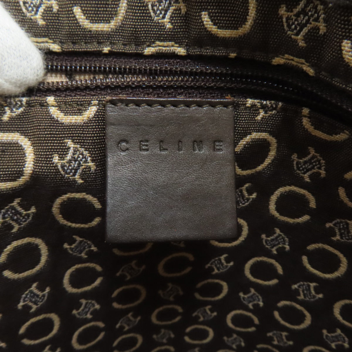 CELINE セリーヌ ミニボストン Cマカダム ボストンバッグ キャンバス レディース 中古