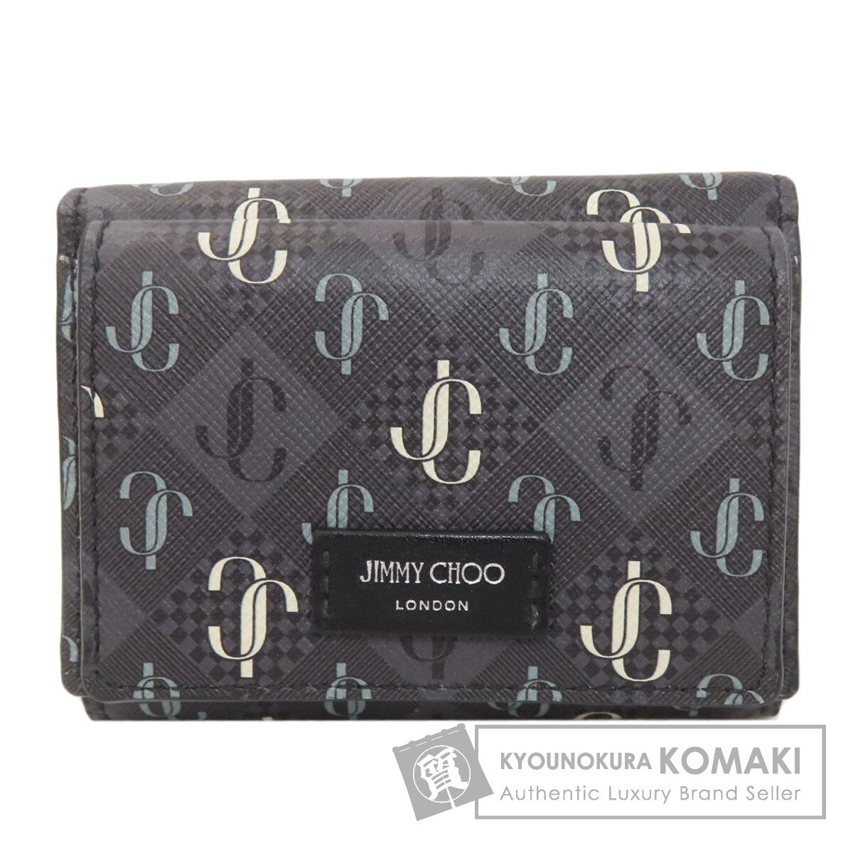 Jimmy Choo ジミーチュウ ロゴ 三つ折り財布 二つ折り財布（小銭入れあり） レザー レディース 中古