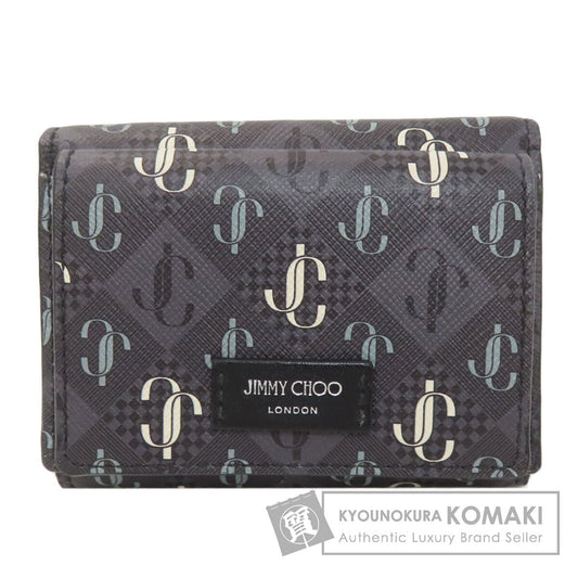 Jimmy Choo ジミーチュウ ロゴ 三つ折り財布 二つ折り財布（小銭入れあり） レザー レディース 中古