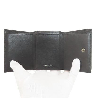 Jimmy Choo ジミーチュウ ロゴ 三つ折り財布 二つ折り財布（小銭入れあり） レザー レディース 中古