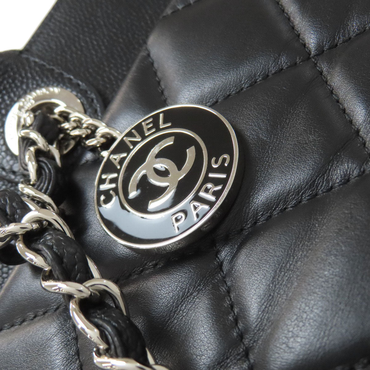 CHANEL シャネル マトラッセ シルバー金具 2WAY トートバッグ カーフ レディース 中古