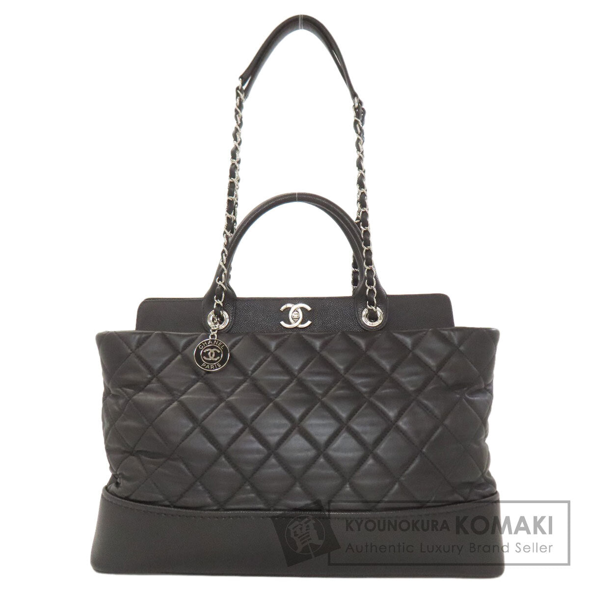 CHANEL シャネル マトラッセ シルバー金具 2WAY トートバッグ カーフ レディース 中古