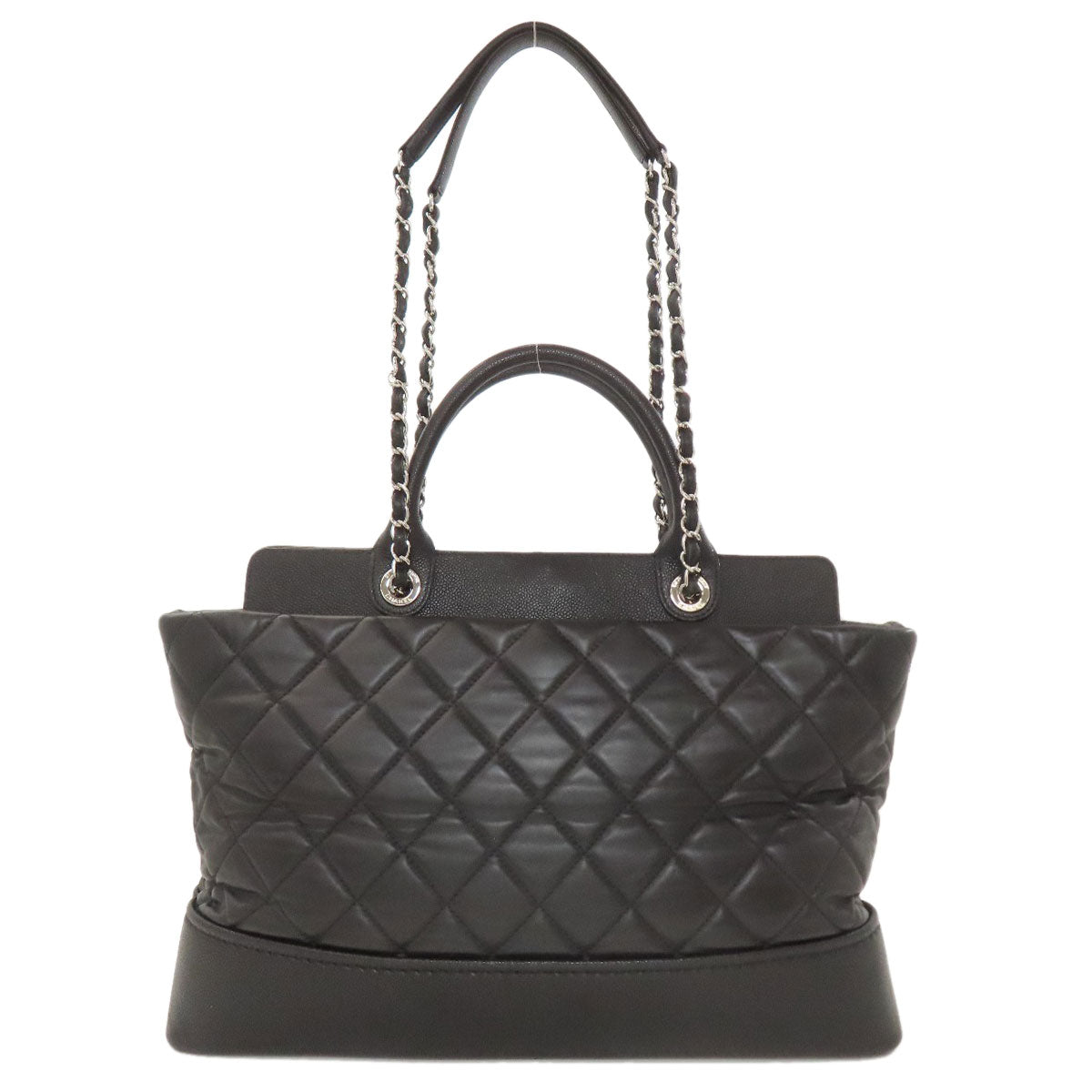 CHANEL シャネル マトラッセ シルバー金具 2WAY トートバッグ カーフ レディース 中古