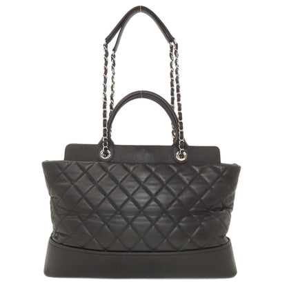 CHANEL シャネル マトラッセ シルバー金具 2WAY トートバッグ カーフ レディース 中古