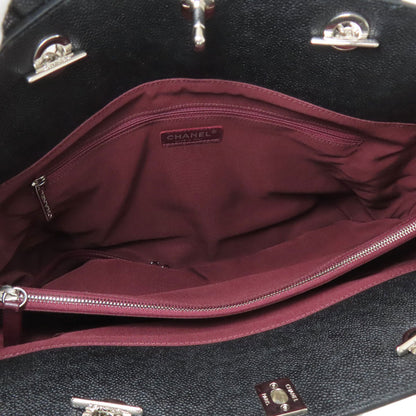 CHANEL シャネル マトラッセ シルバー金具 2WAY トートバッグ カーフ レディース 中古