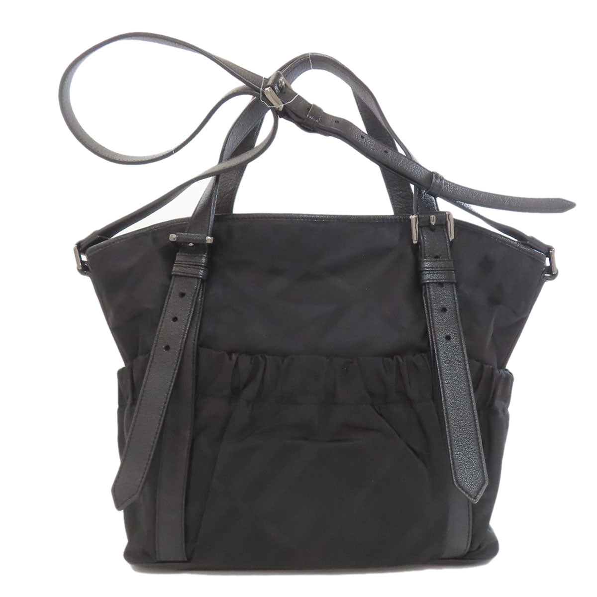 BURBERRY バーバリー チェック柄 2WAY トートバッグ ナイロン レディース 中古