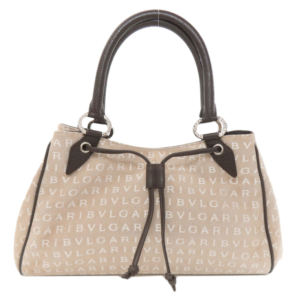 BVLGARI ブルガリ ロゴマニア ハンドバッグ キャンバス レディース 中古