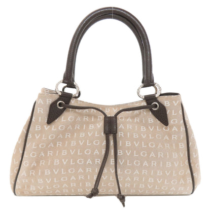 BVLGARI ブルガリ ロゴマニア ハンドバッグ キャンバス レディース 中古