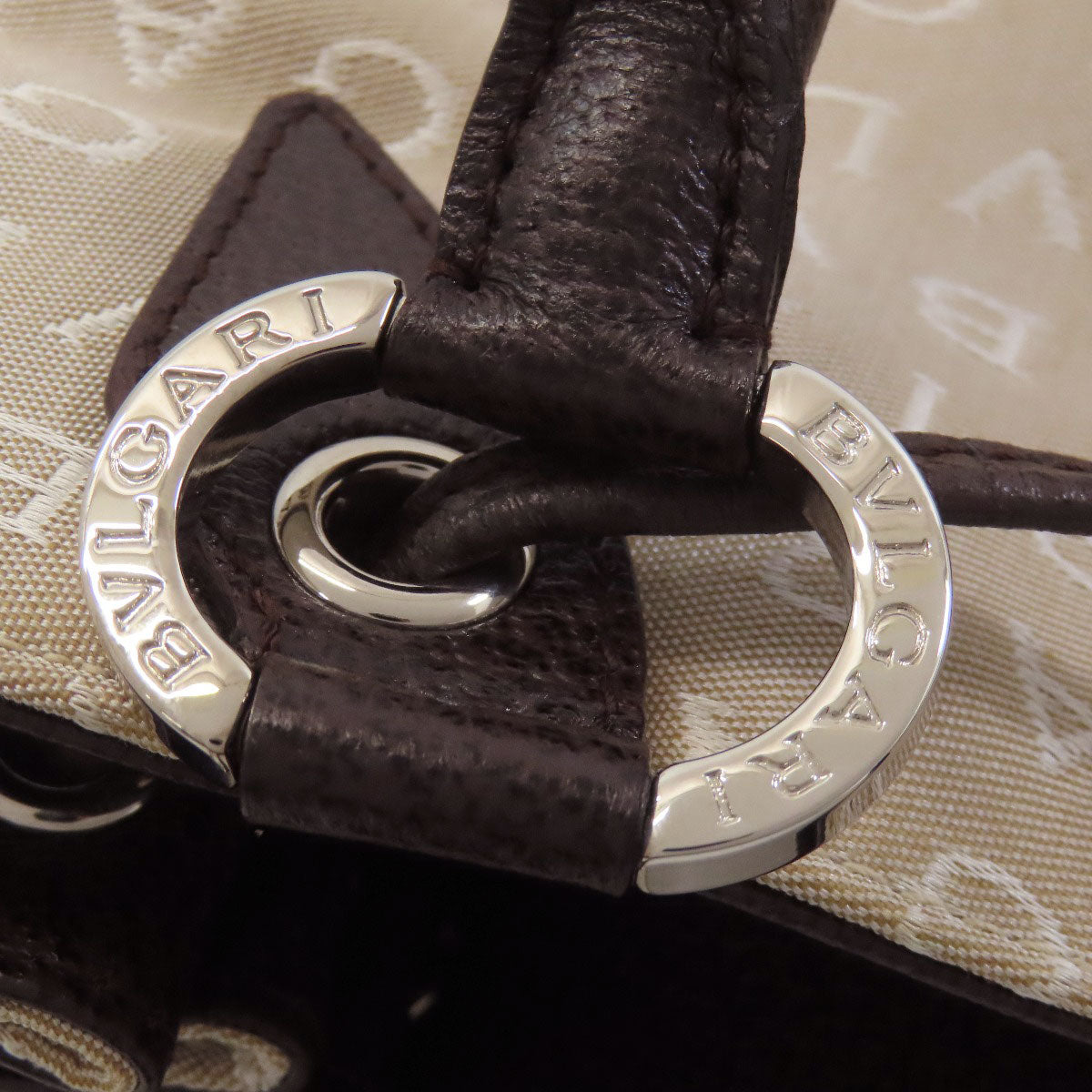 BVLGARI ブルガリ ロゴマニア ハンドバッグ キャンバス レディース 中古