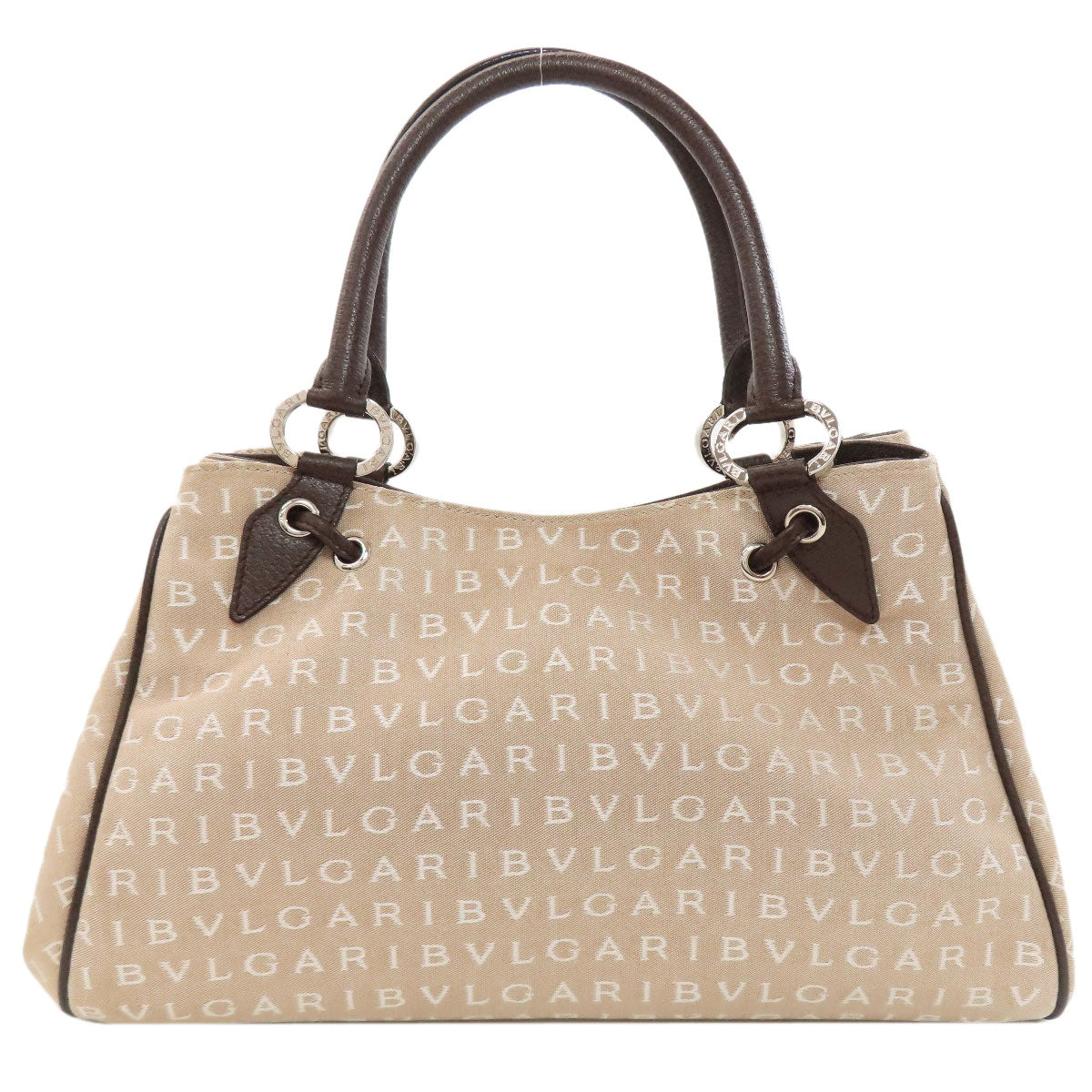 BVLGARI ブルガリ ロゴマニア ハンドバッグ キャンバス レディース 中古