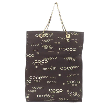 CHANEL シャネル COCOプリント ゴールド金具 トートバッグ キャンバス レディース 中古