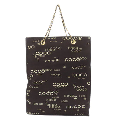 CHANEL シャネル COCOプリント ゴールド金具 トートバッグ キャンバス レディース 中古