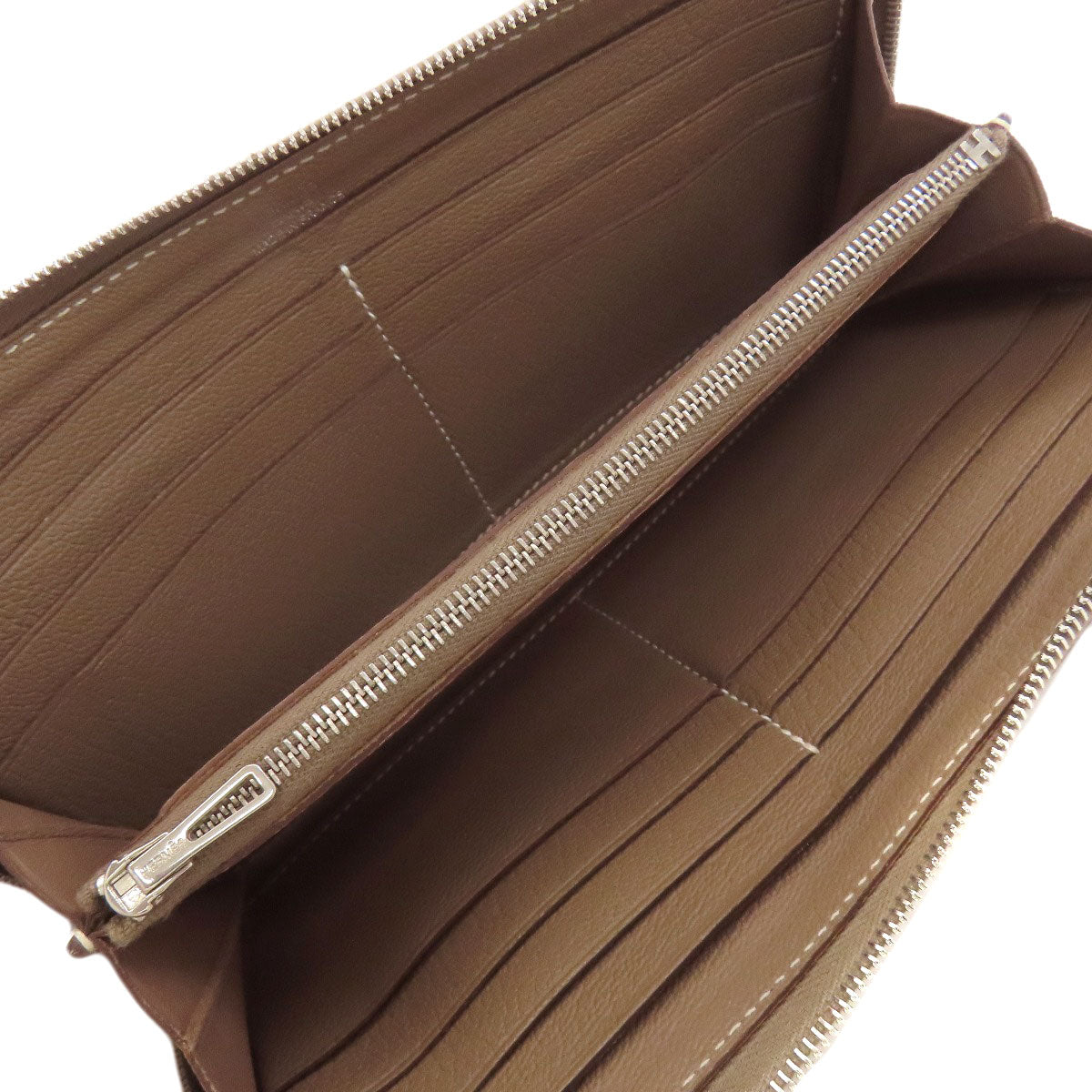 HERMES エルメス エブリン アザップロング エトープ シルバー金具 長財布（小銭入れあり） シェーブル レディース 中古