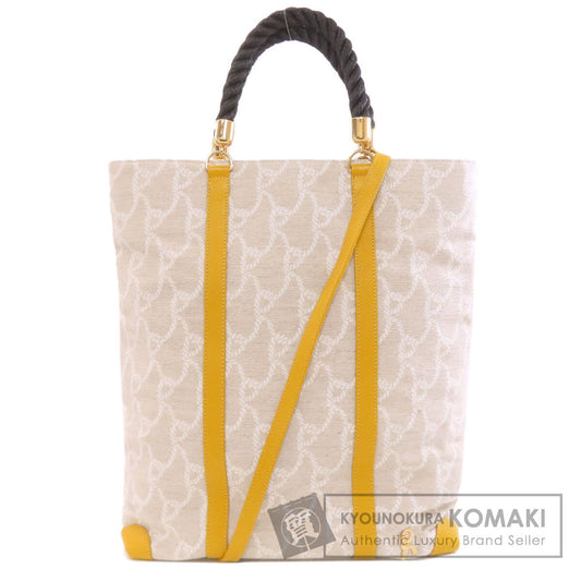 Roberta di Camerino ロベルタ・ディ・カメリーノ ロープ柄 2WAY トートバッグ キャンバス レディース 中古