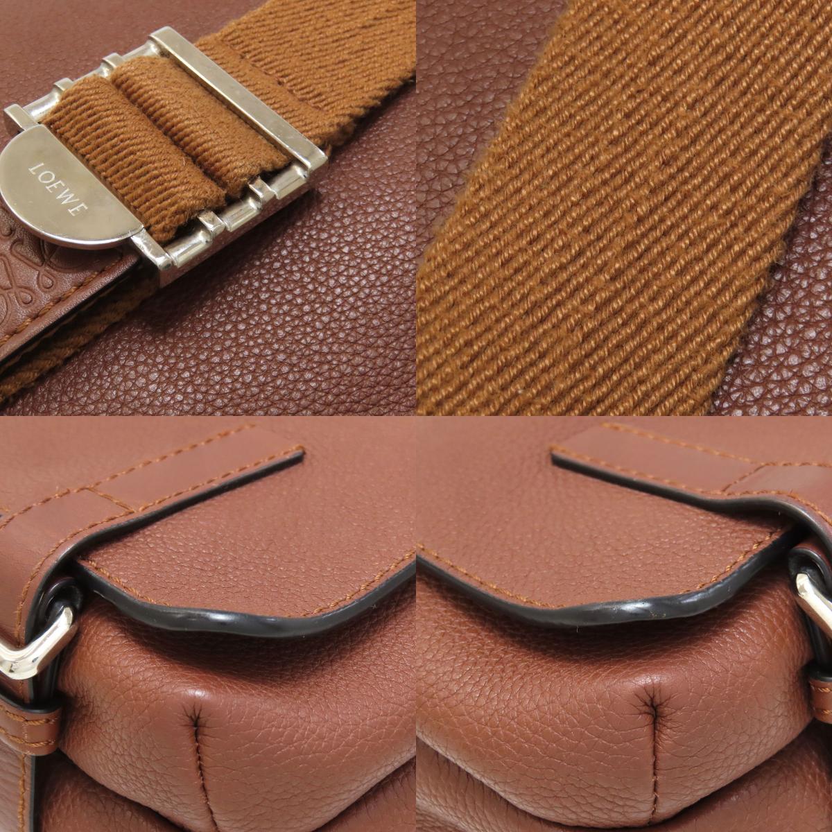 LOEWE ロエベ アナグラム ショルダーバッグ レザー レディース 中古