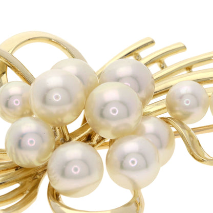 MIKIMOTO ミキモト パール 真珠 ブローチ K14YG レディース 中古