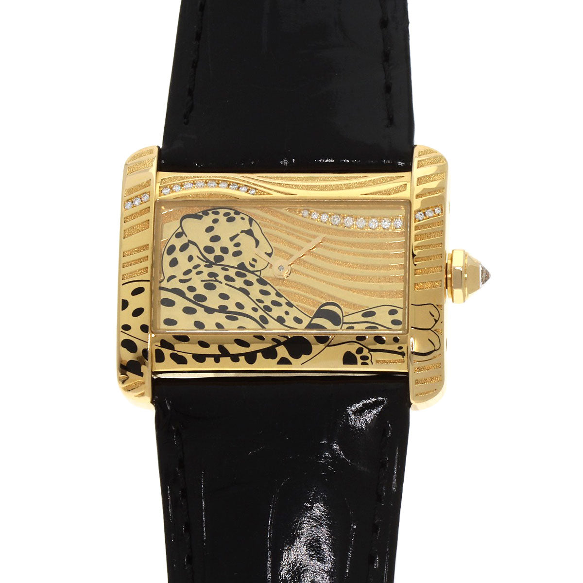 CARTIER カルティエ WA301836 ミニタンク ディヴァン パンサー ダイヤモンド 20本限定 腕時計 K18YG レディース 中古