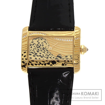 CARTIER カルティエ WA301836 ミニタンク ディヴァン パンサー ダイヤモンド 20本限定 腕時計 K18YG レディース 中古