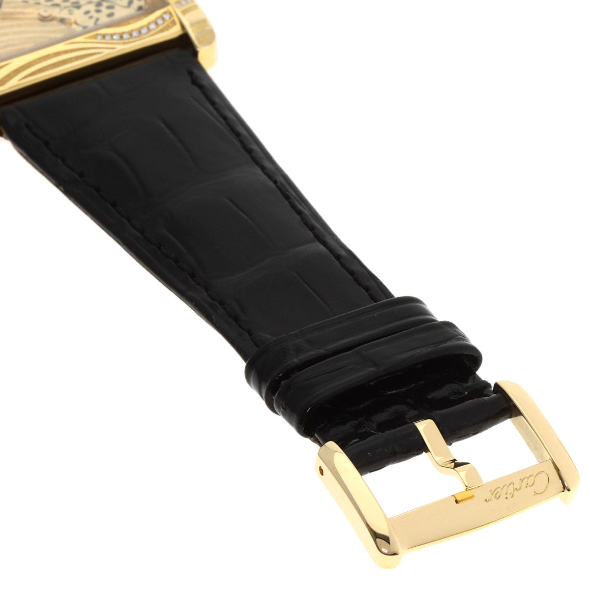 CARTIER カルティエ WA301836 ミニタンク ディヴァン パンサー ダイヤモンド 20本限定 腕時計 K18YG レディース 中古