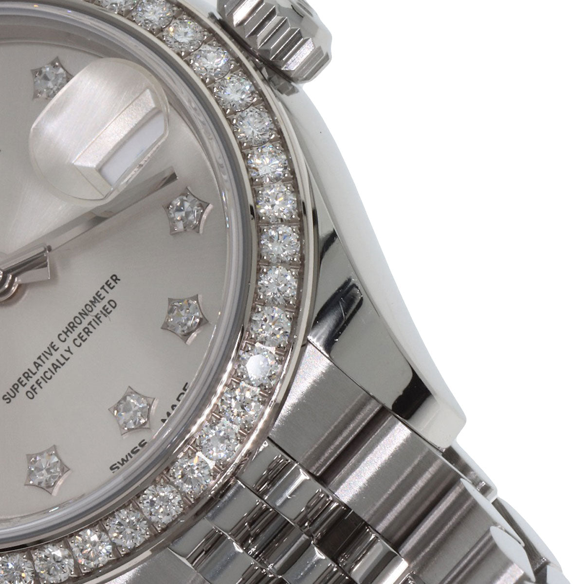 ROLEX ロレックス 279384RBR デイトジャスト 10P ダイヤモンド 腕時計 SS レディース 中古