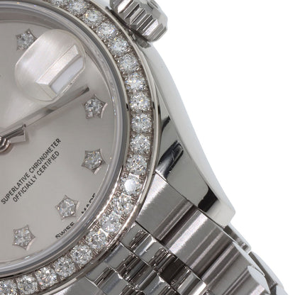ROLEX ロレックス 279384RBR デイトジャスト 10P ダイヤモンド 腕時計 SS レディース 中古