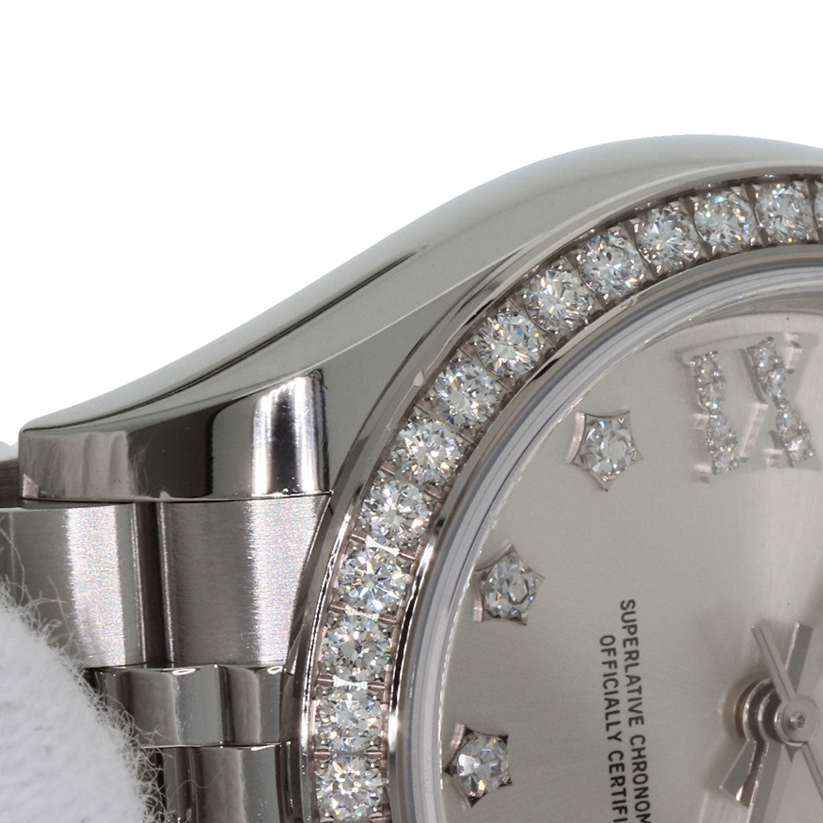 ROLEX ロレックス 279384RBR デイトジャスト 10P ダイヤモンド 腕時計 SS レディース 中古