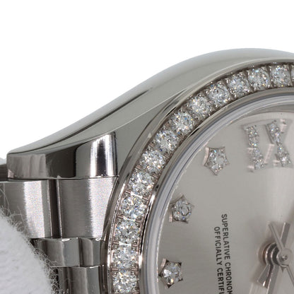 ROLEX ロレックス 279384RBR デイトジャスト 10P ダイヤモンド 腕時計 SS レディース 中古