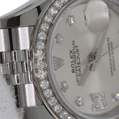 ROLEX ロレックス 279384RBR デイトジャスト 10P ダイヤモンド 腕時計 SS レディース 中古