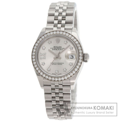 ROLEX ロレックス 279384RBR デイトジャスト 10P ダイヤモンド 腕時計 SS レディース 中古