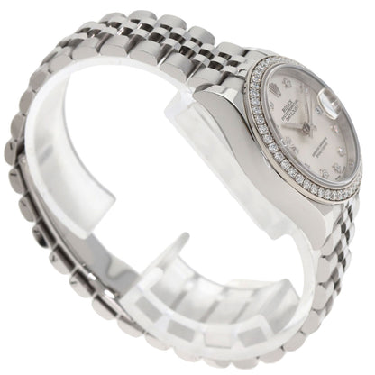 ROLEX ロレックス 279384RBR デイトジャスト 10P ダイヤモンド 腕時計 SS レディース 中古
