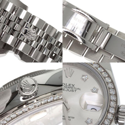 ROLEX ロレックス 279384RBR デイトジャスト 10P ダイヤモンド 腕時計 SS レディース 中古