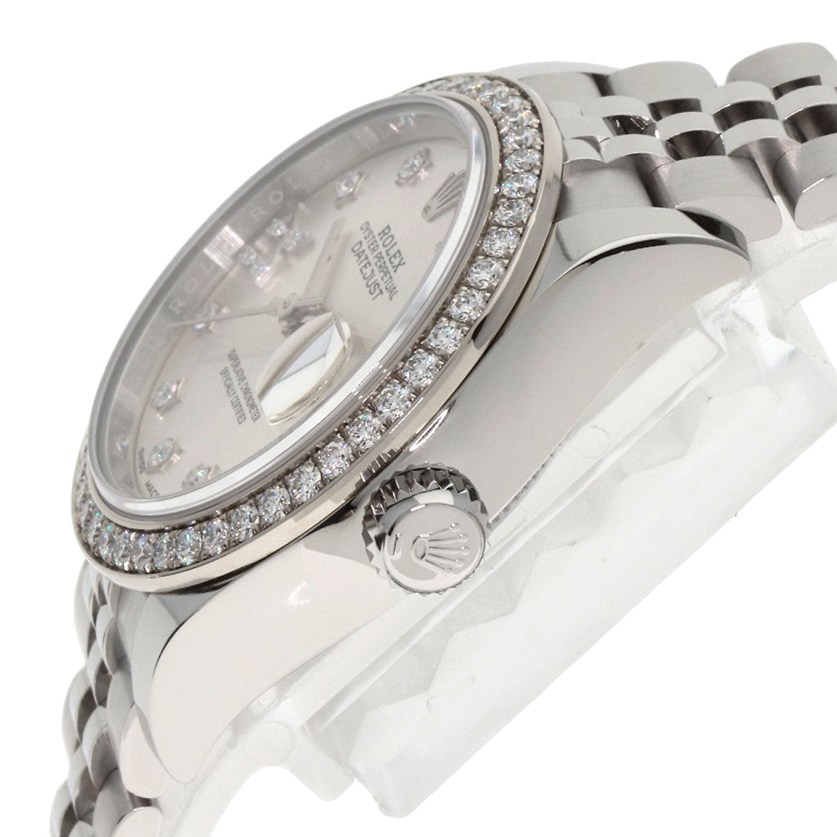 ROLEX ロレックス 279384RBR デイトジャスト 10P ダイヤモンド 腕時計 SS レディース 中古