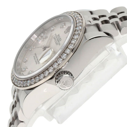 ROLEX ロレックス 279384RBR デイトジャスト 10P ダイヤモンド 腕時計 SS レディース 中古