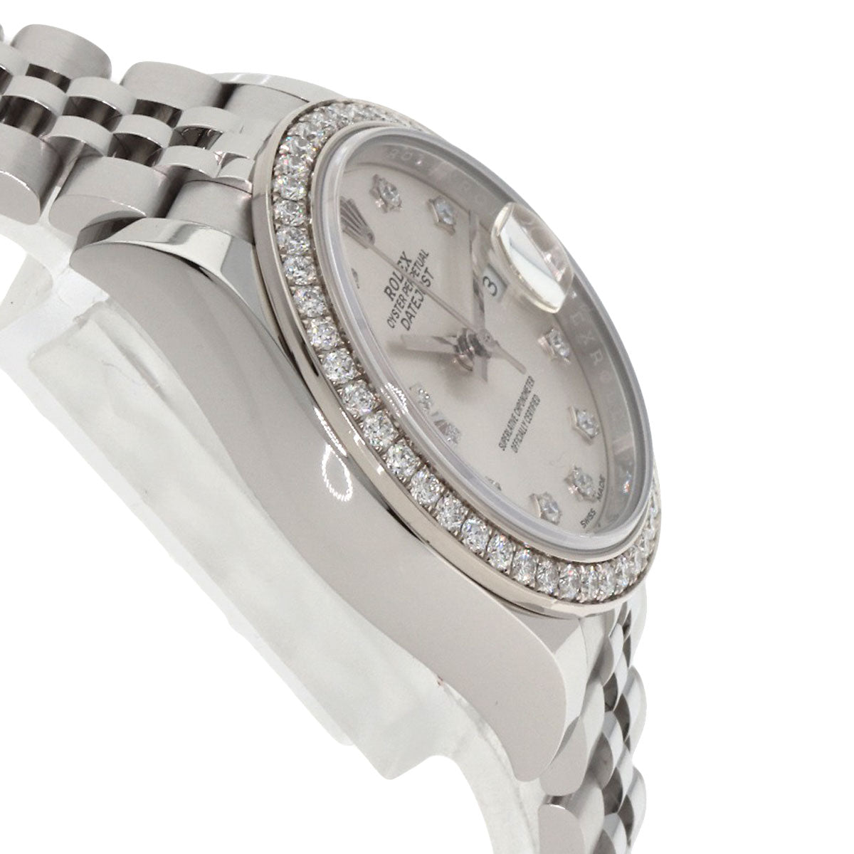 ROLEX ロレックス 279384RBR デイトジャスト 10P ダイヤモンド 腕時計 SS レディース 中古