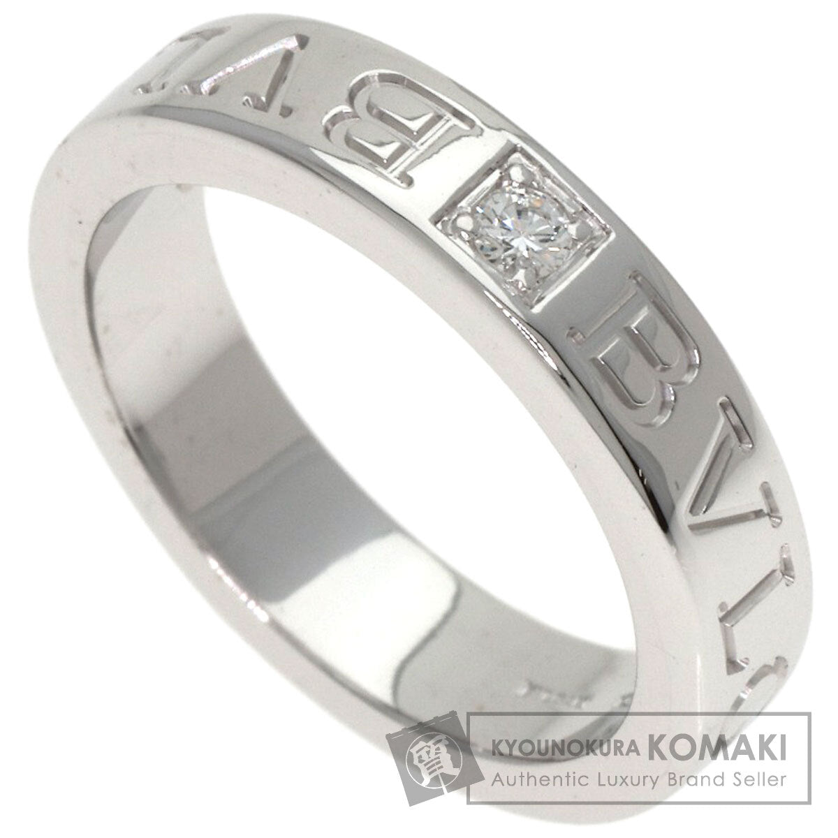 BVLGARI ブルガリ ダブル ロゴ 1P ダイヤモンド リング・指輪 K18WG レディース 中古