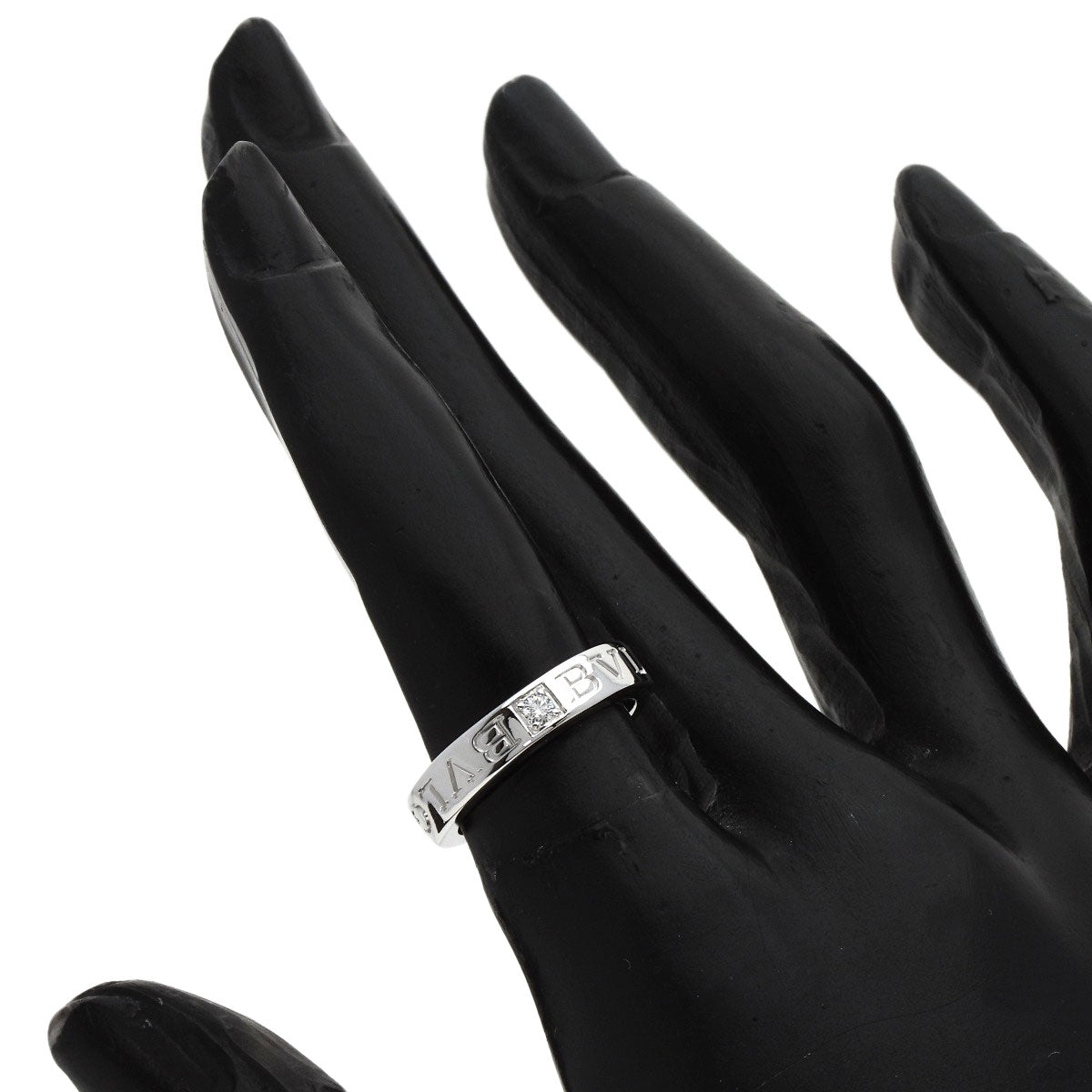 BVLGARI ブルガリ ダブル ロゴ 1P ダイヤモンド リング・指輪 K18WG レディース 中古
