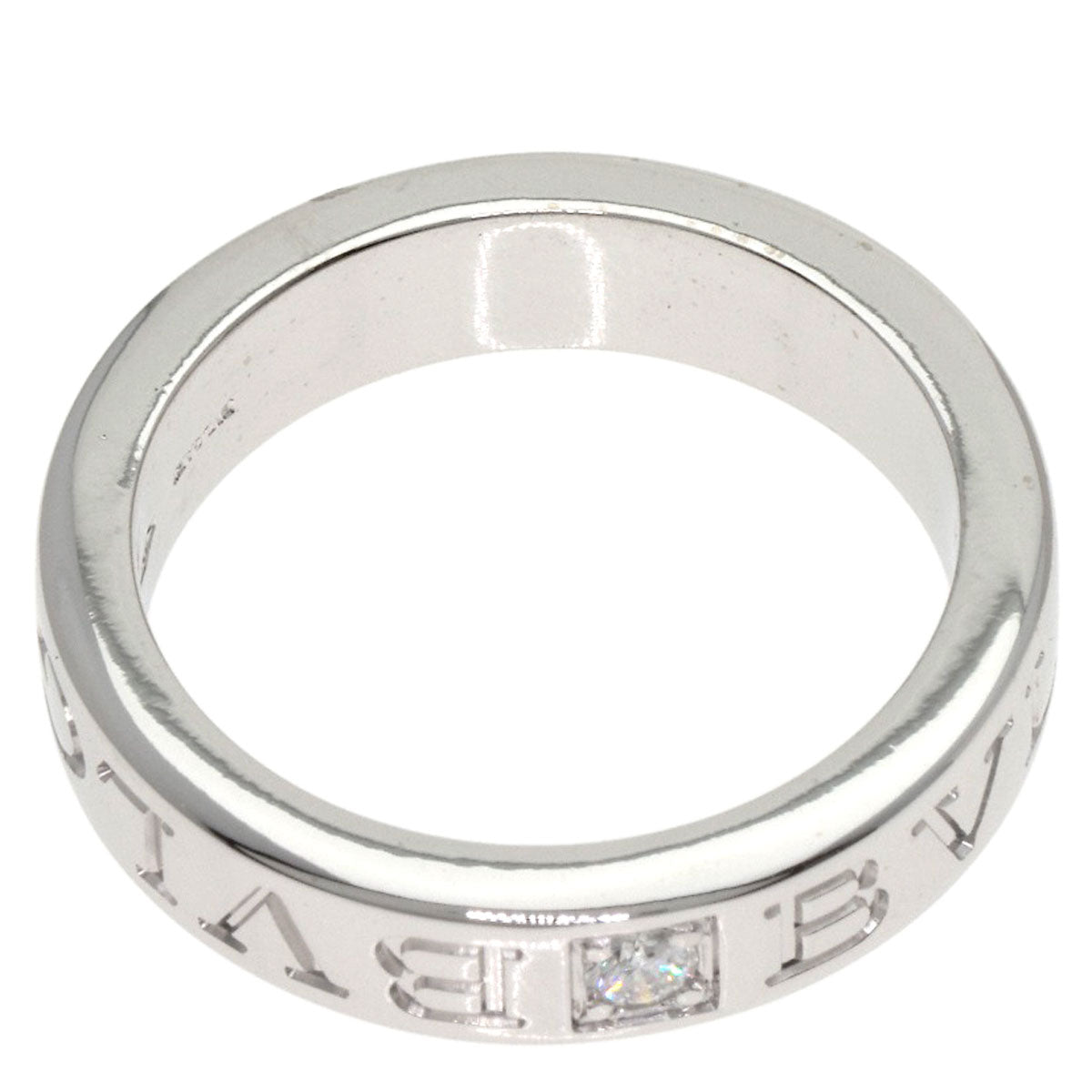 BVLGARI ブルガリ ダブル ロゴ 1P ダイヤモンド リング・指輪 K18WG レディース 中古