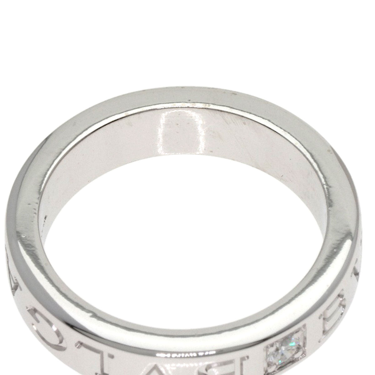 BVLGARI ブルガリ ダブル ロゴ 1P ダイヤモンド リング・指輪 K18WG レディース 中古