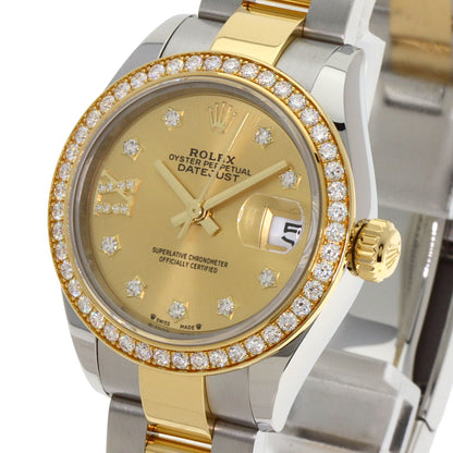 ROLEX ロレックス 279383RBR デイトジャスト スター IX ベゼル ダイヤモンド 腕時計 SS レディース 中古