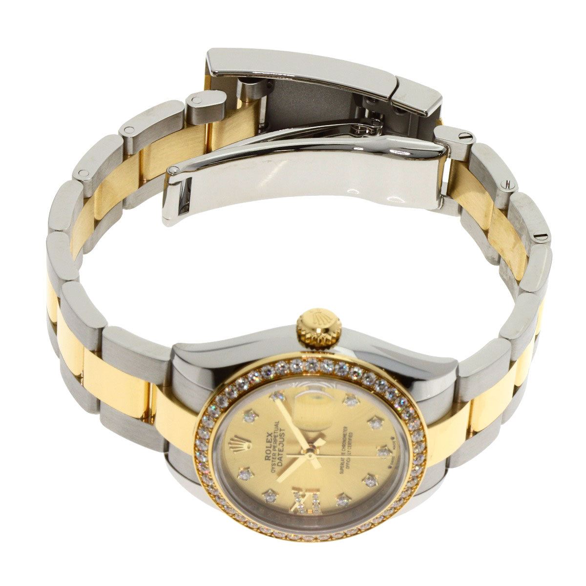 ROLEX ロレックス 279383RBR デイトジャスト スター IX ベゼル ダイヤモンド 腕時計 SS レディース 中古