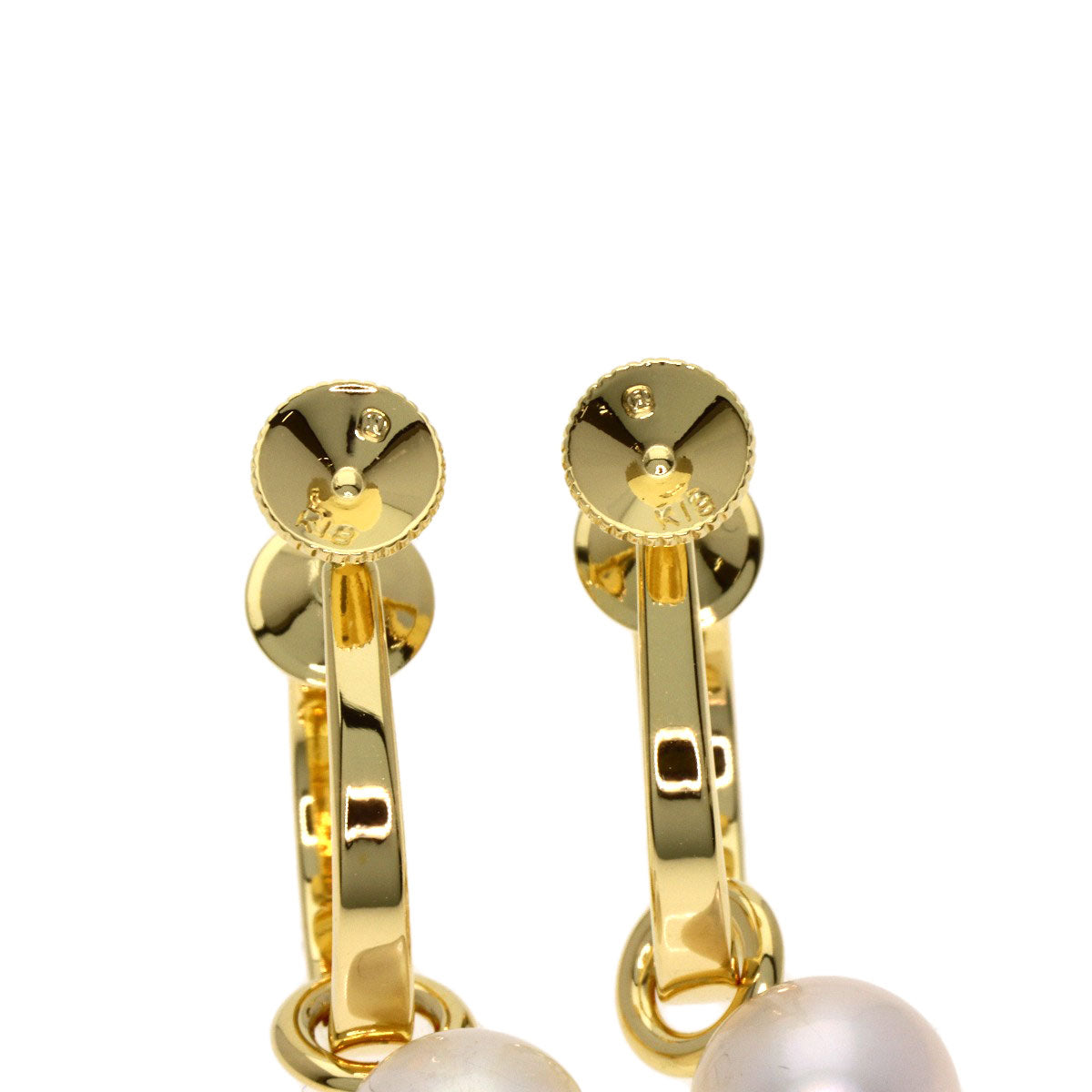 MIKIMOTO ミキモト パール 真珠 2WAY イヤリング K18YG レディース 中古