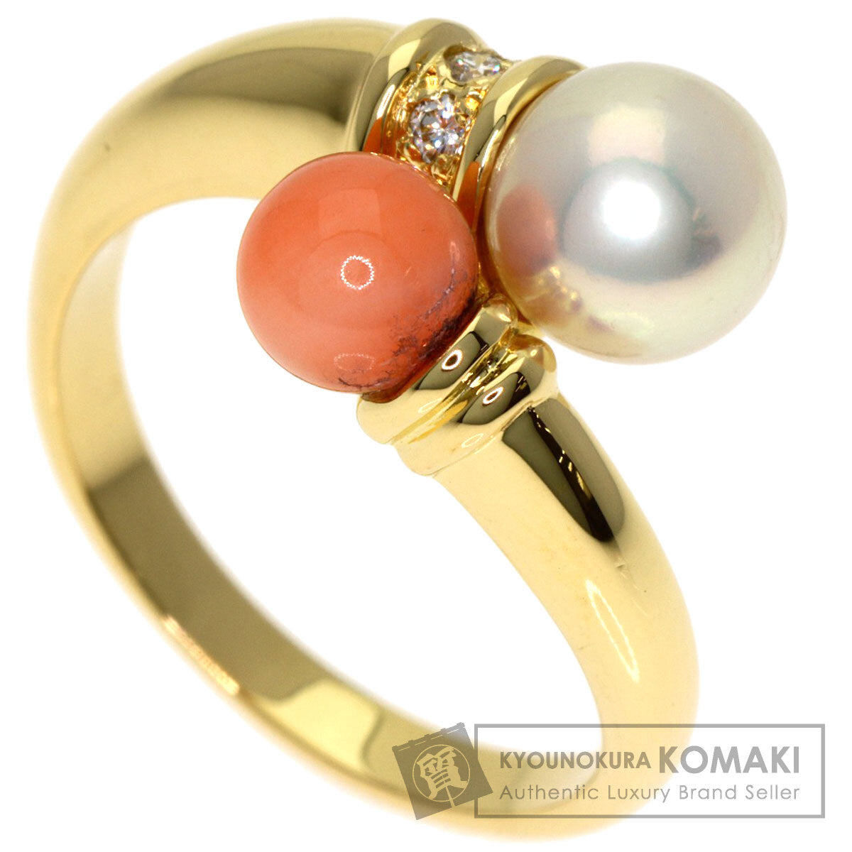 ミキモト パール 真珠 サンゴ 珊瑚 ダイヤモンド リング・指輪 中古 商品画像1