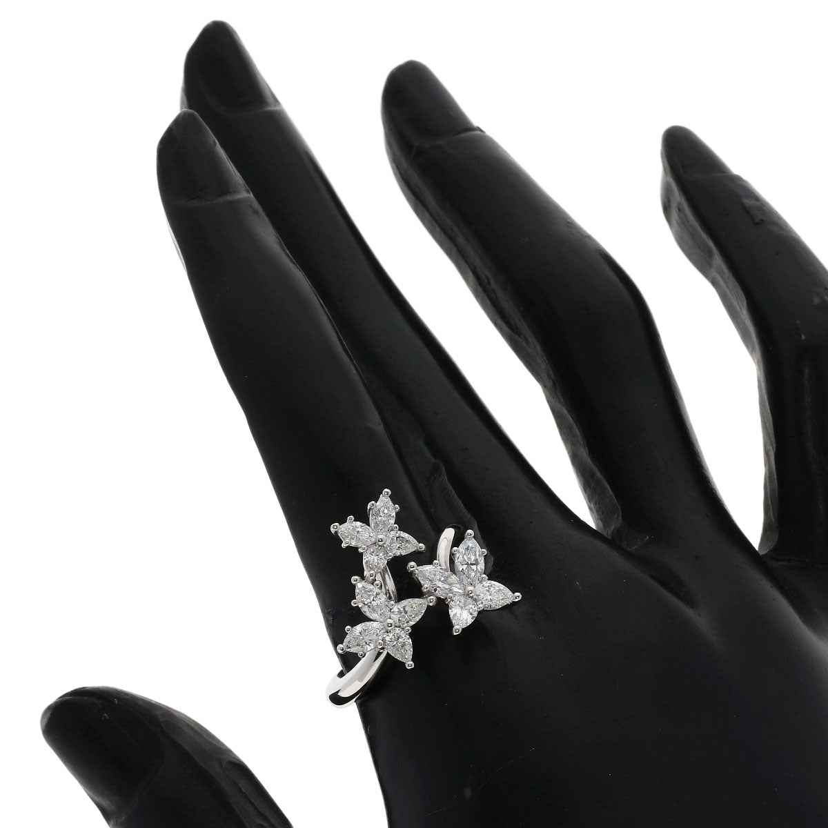 HARRY WINSTON ハリーウィンストン マーキッサ トリプルモチーフ ダイヤモンド リング・指輪 PT950 レディース 中古