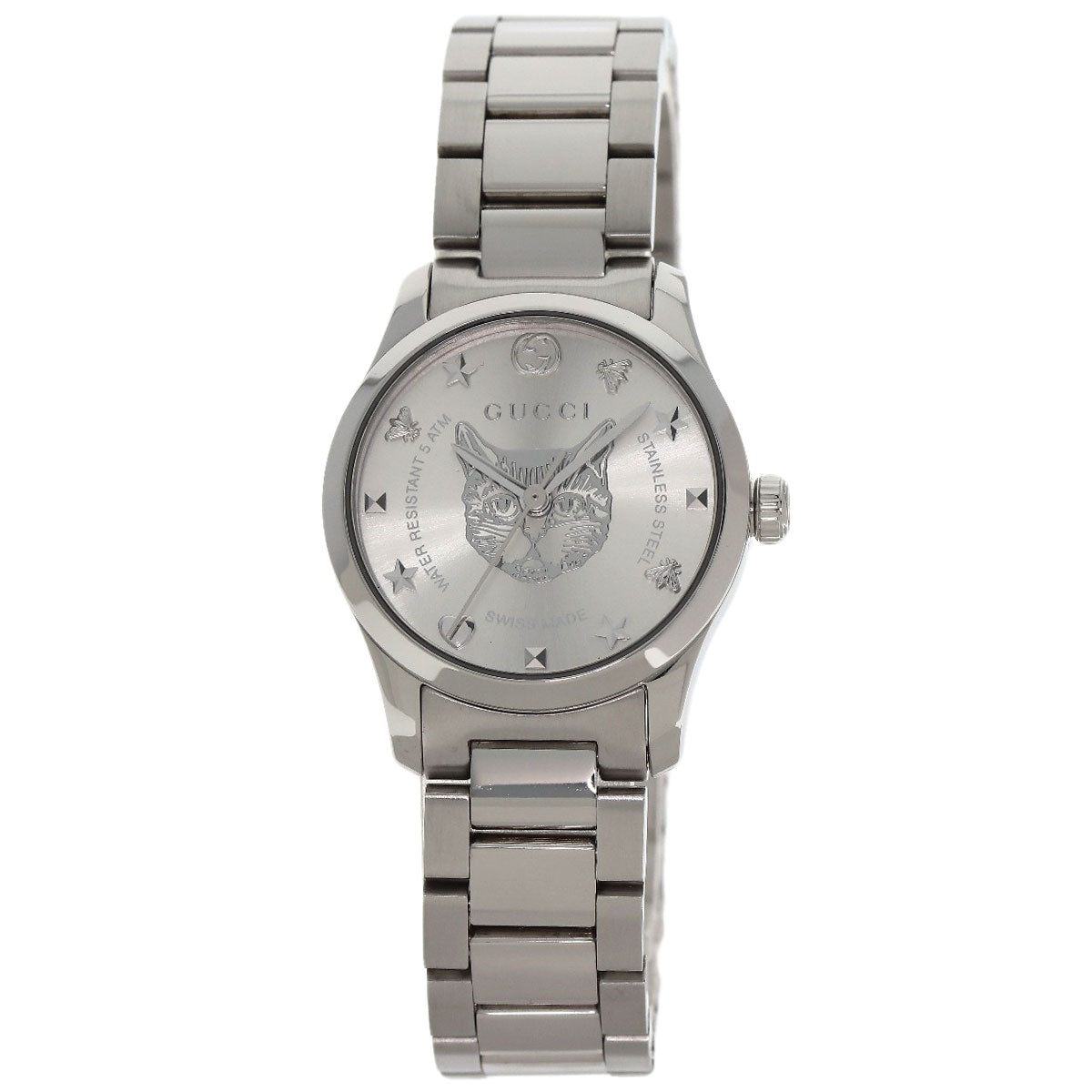 GUCCI グッチ YA126595 Gタイムレス キャットヘッド 126.5 腕時計 SS レディース 中古