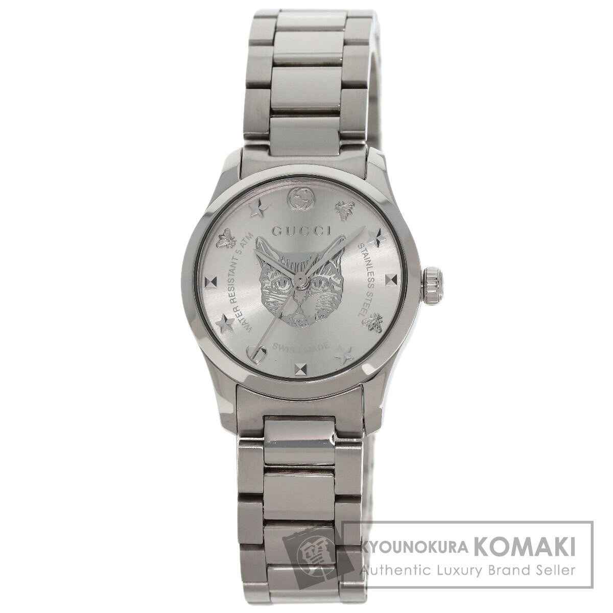 GUCCI グッチ YA126595 Gタイムレス キャットヘッド 126.5 腕時計 SS レディース 中古